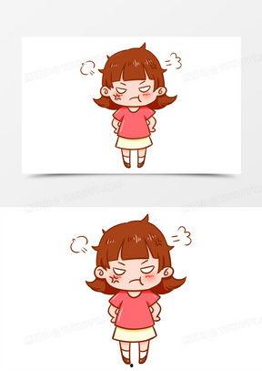 卡通生气图片,情绪爆发瞬间